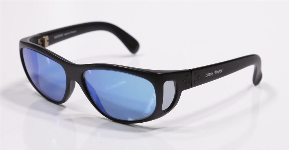 Ocean Waves Nassau Black Blue Lens Sunglasses Made in France